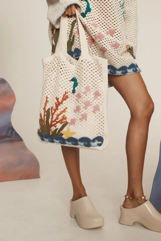 SPLASH CROCHET TOTE sold by Alemais