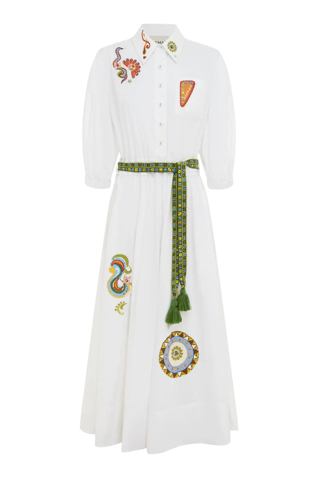STRIKE EMBROIDERED MIDI DRESS sold by Alemais product image thumbnail 2