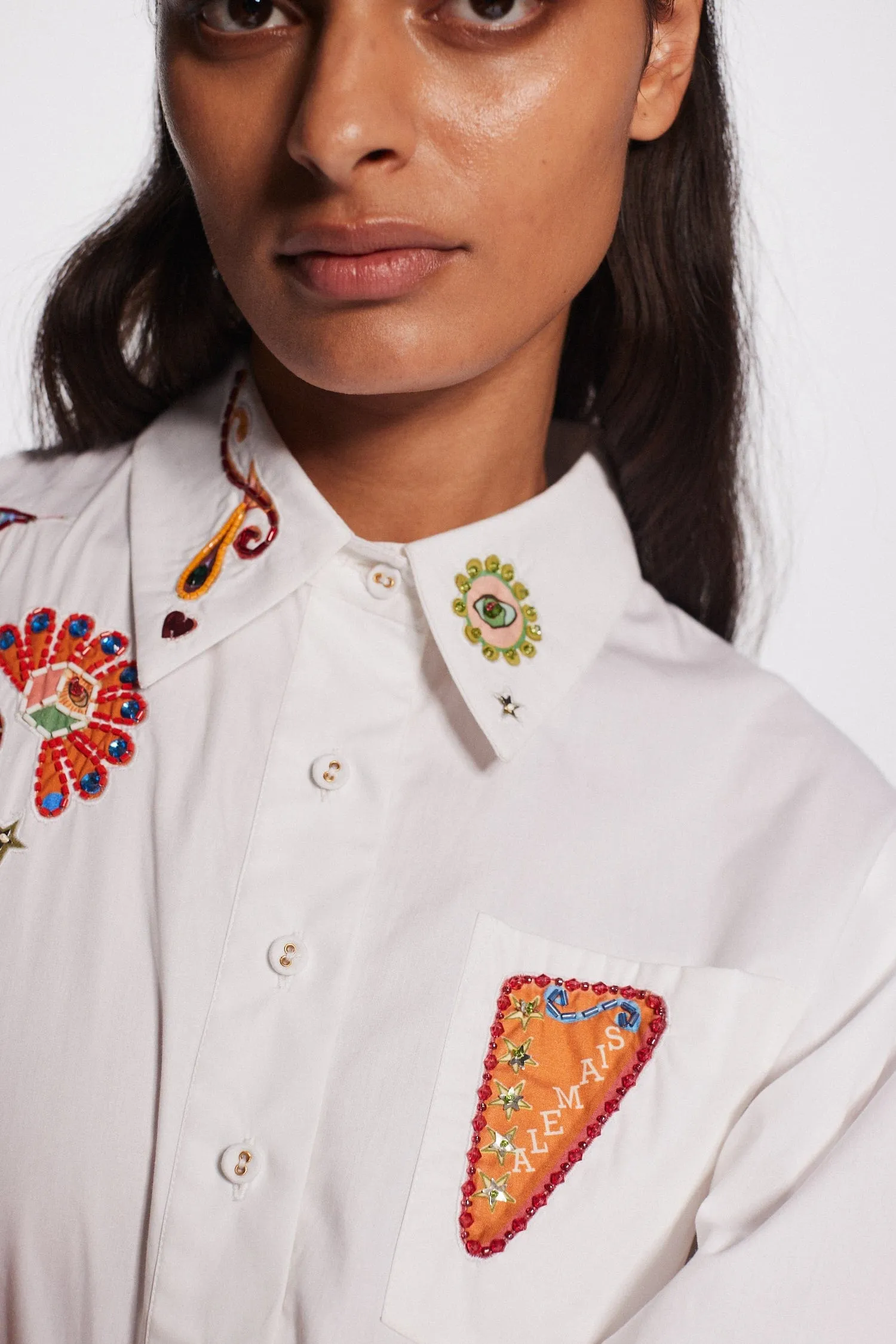 STRIKE EMBROIDERED MIDI DRESS sold by Alemais product image thumbnail 3