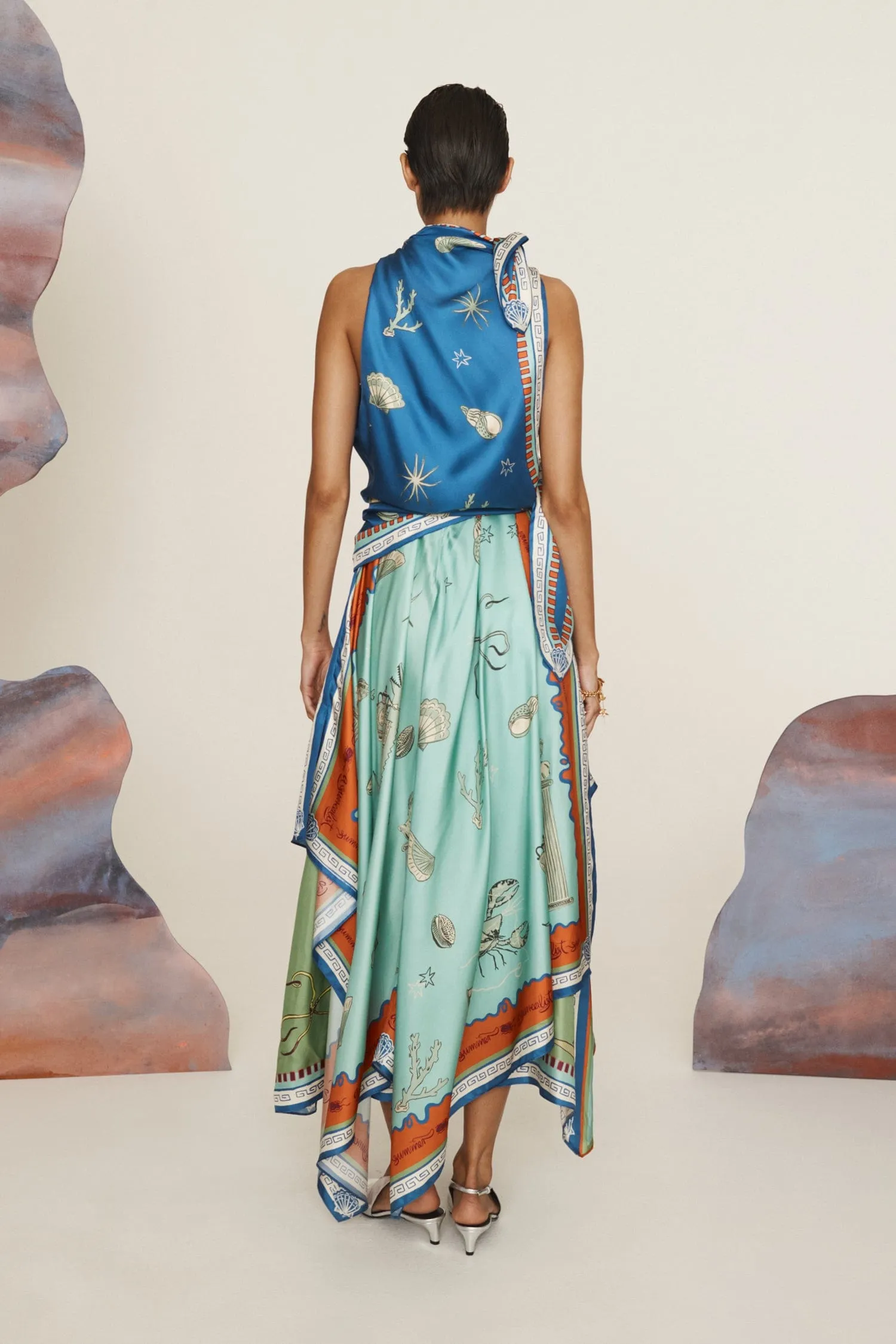 SURREALIST SUMMER SCARF MIDI DRESS sold by Alemais product image thumbnail 5