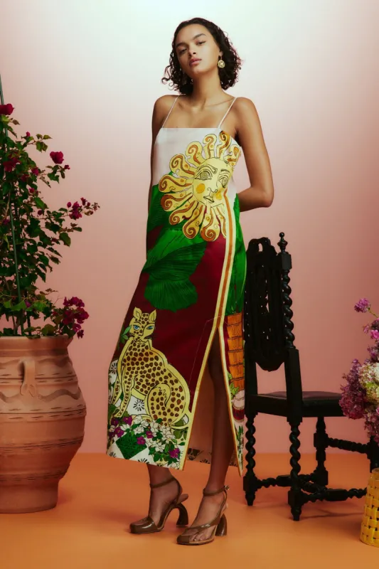 TIGER SLIP DRESS made by Alemais