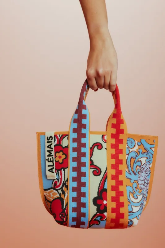 SPLICED JACQUARD MINI TOTE sold by Alemais