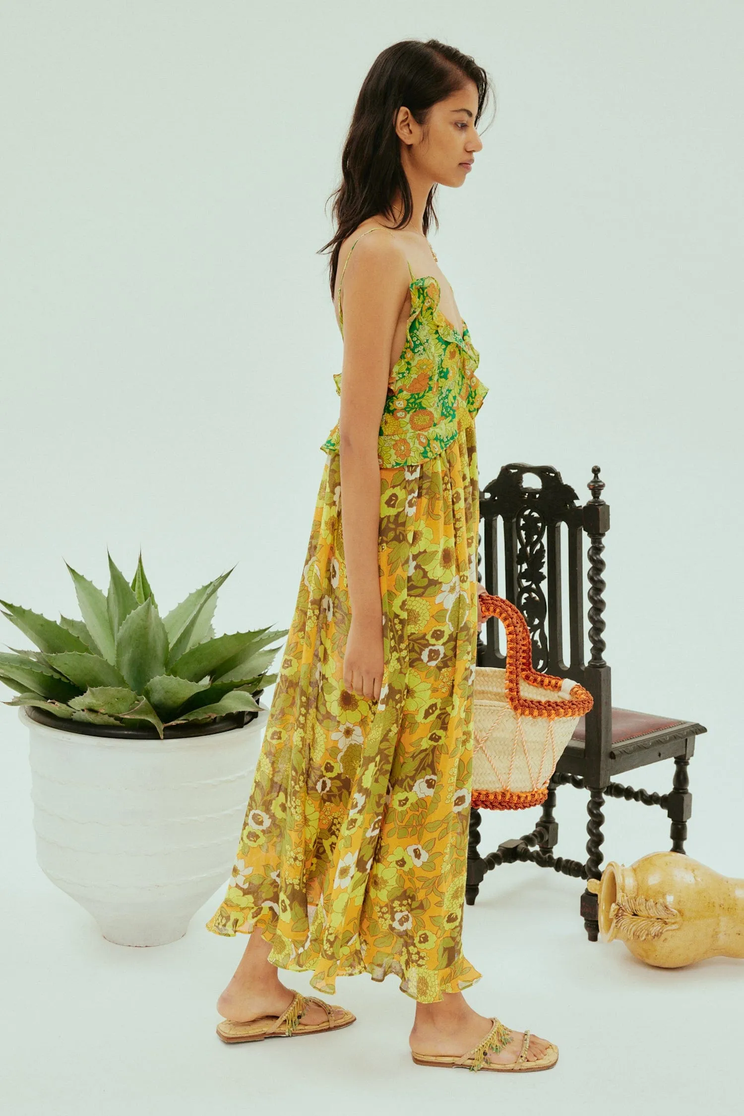 JEFF SPLICED FRILL MIDI DRESS sold by Alemais product image thumbnail 4