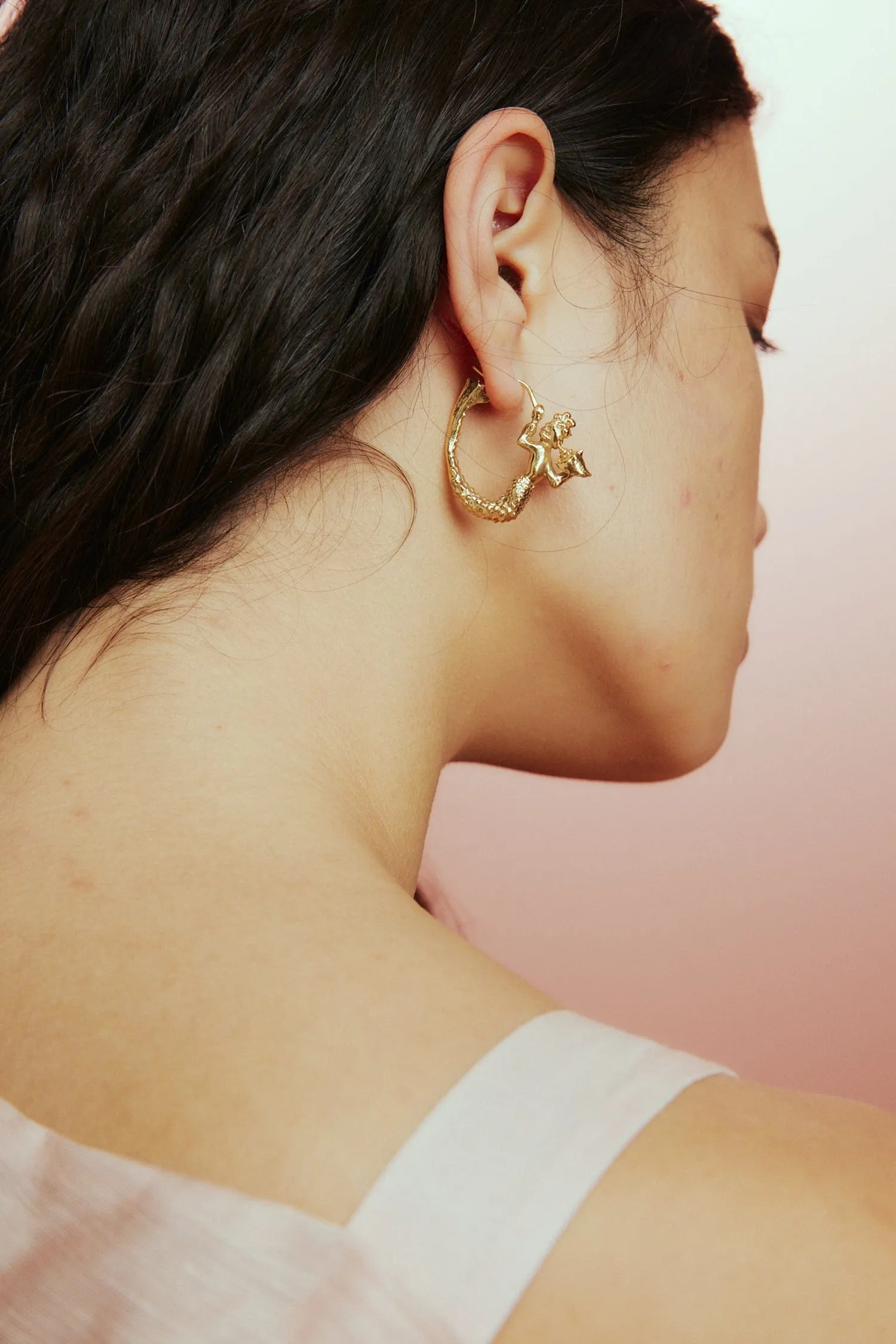 ENCANTO MERMAN HOOP EARRINGS GOLD sold by Alemais product image thumbnail 4