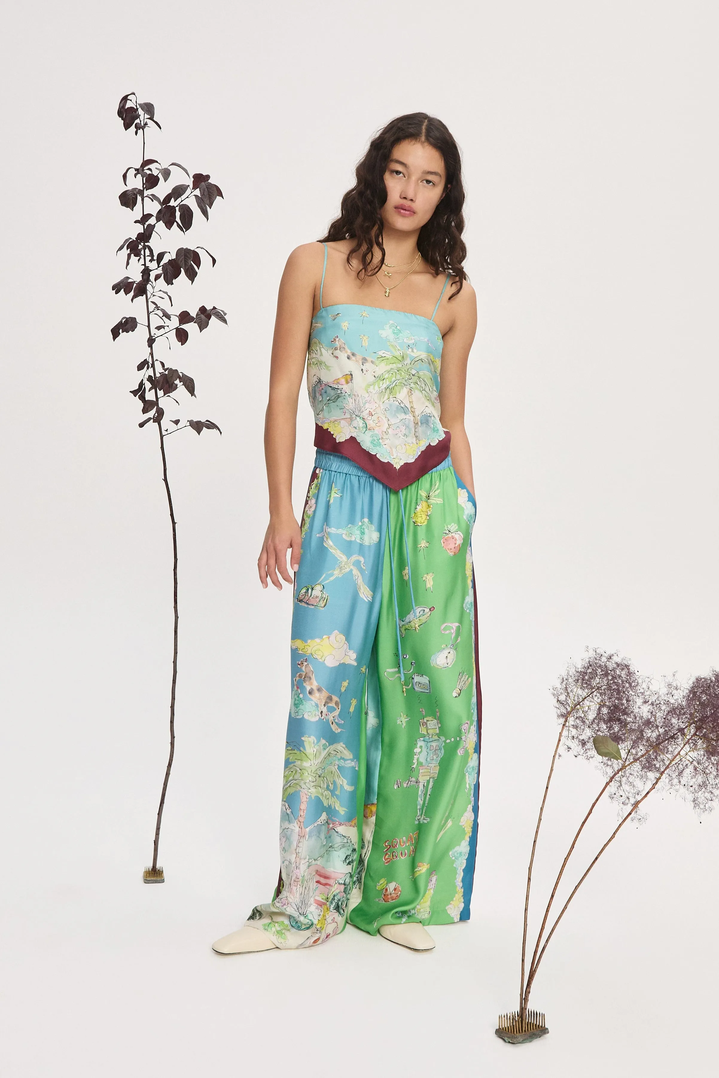 DARIA SILK SCARF TOP sold by Alemais