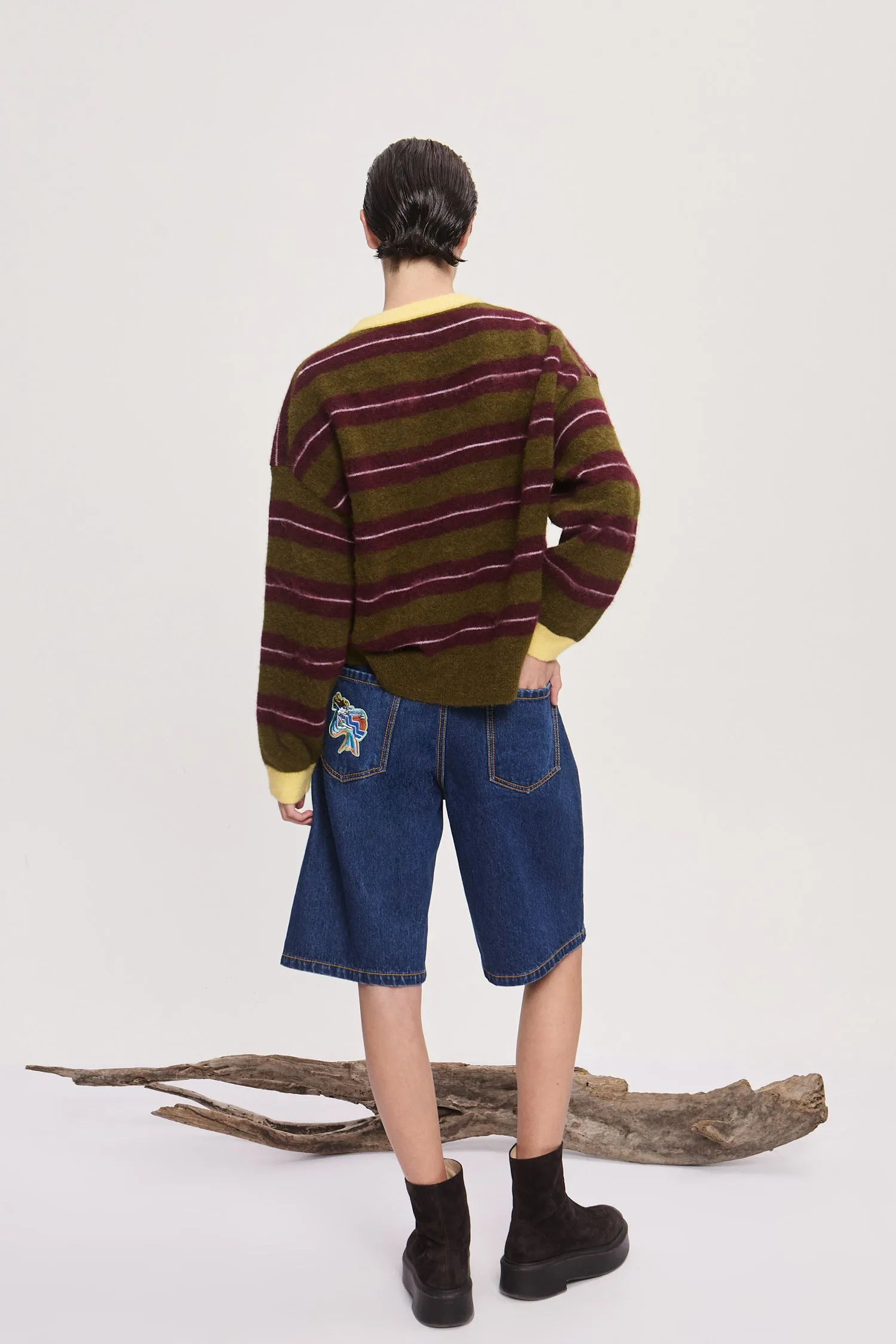 DOMENICA OLIVE STRIPE SWEATER sold by Alemais product image thumbnail 4
