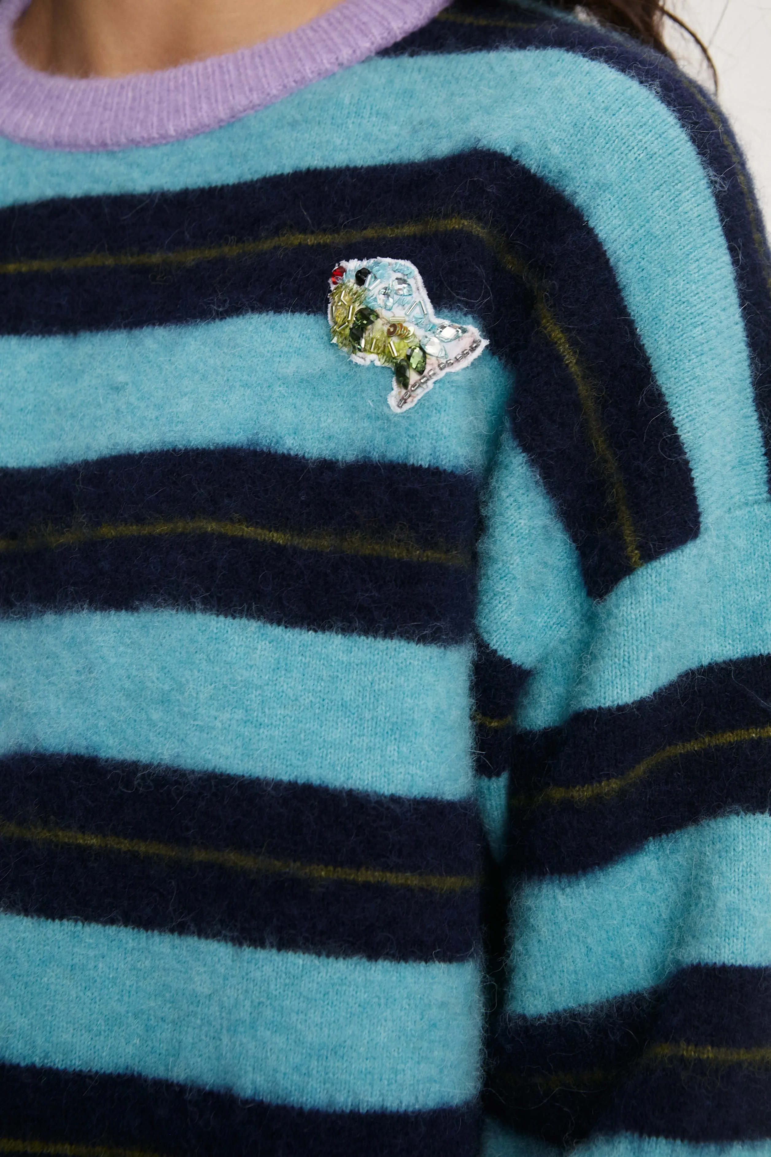 DOMENICA TEAL STRIPE SWEATER sold by Alemais product image thumbnail 5