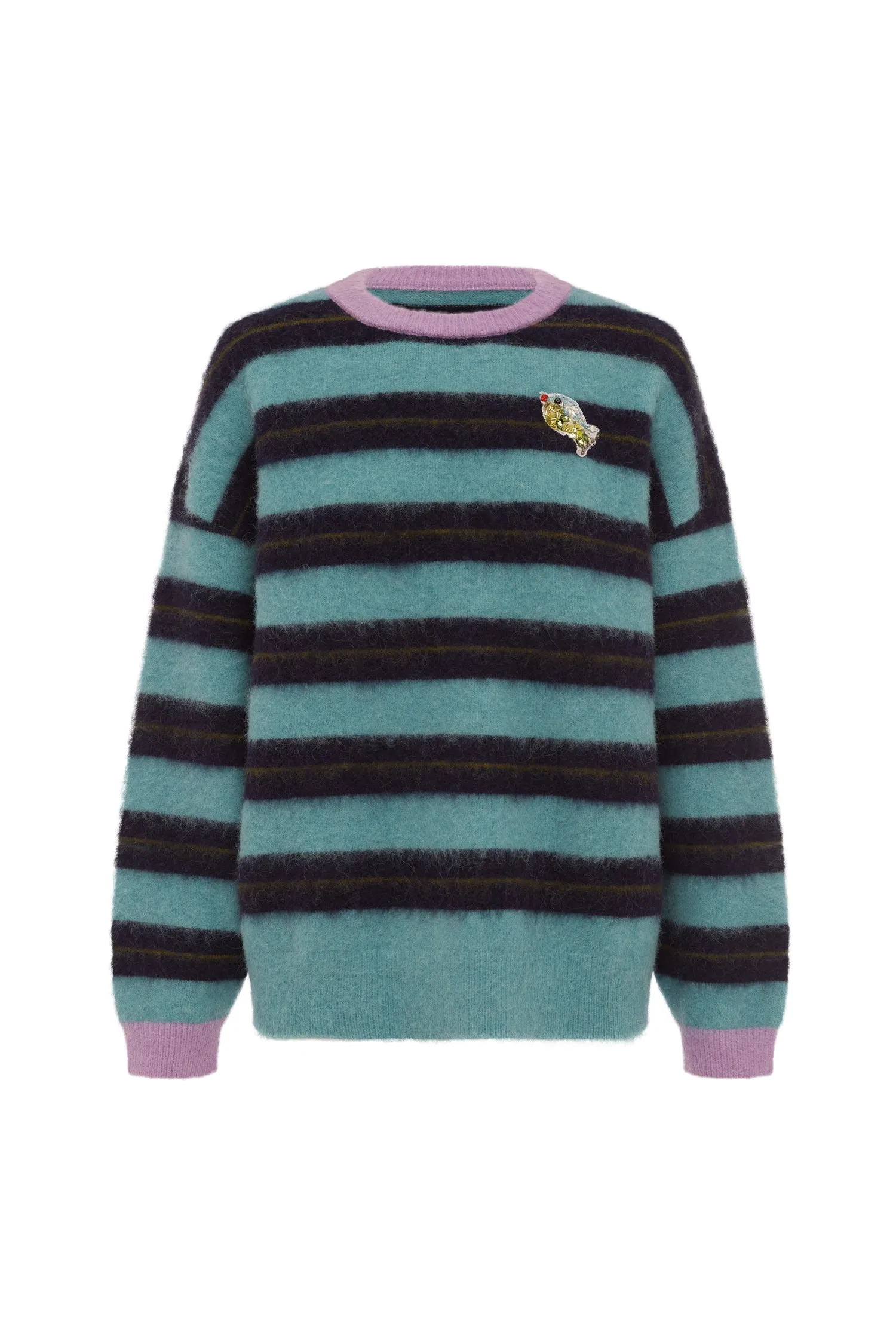 DOMENICA TEAL STRIPE SWEATER sold by Alemais product image thumbnail 2
