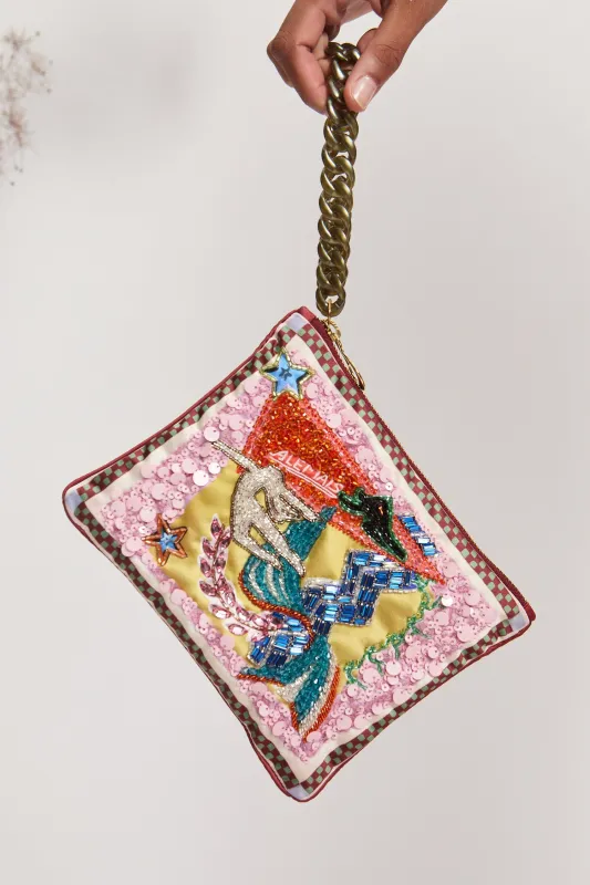 LUCKY PACE BEADED CLUTCH sold by Alemais
