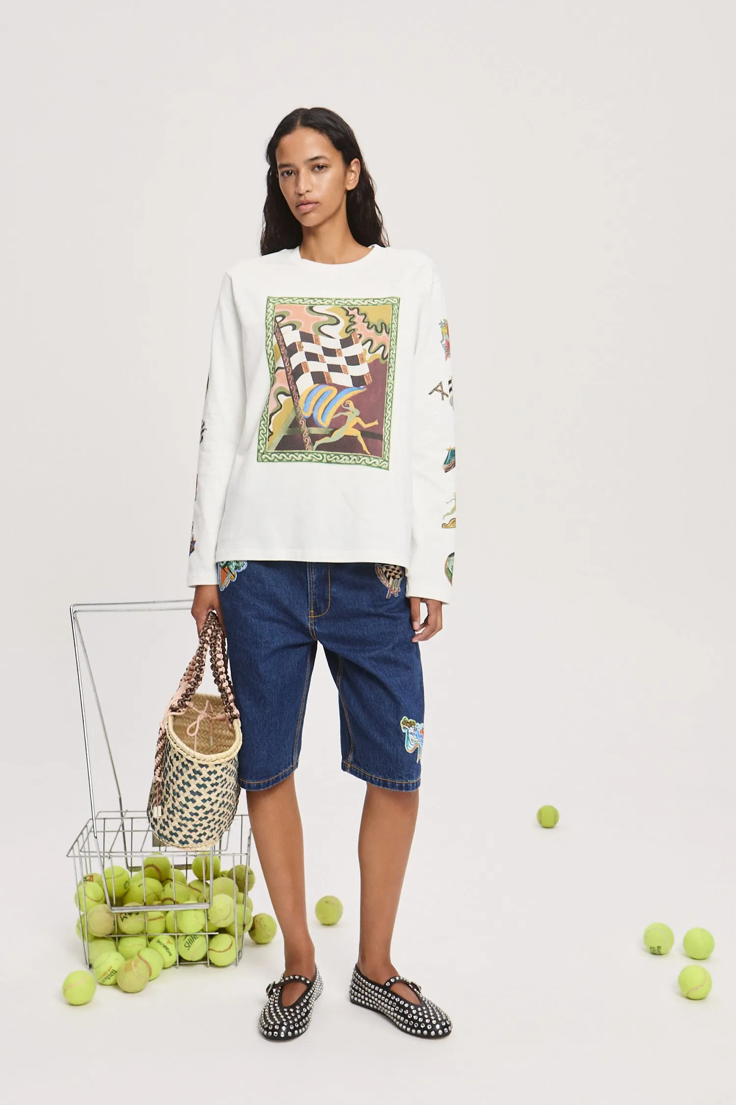 LUCKY PACE PATCH LONG SLEEVE TEE sold by Alemais