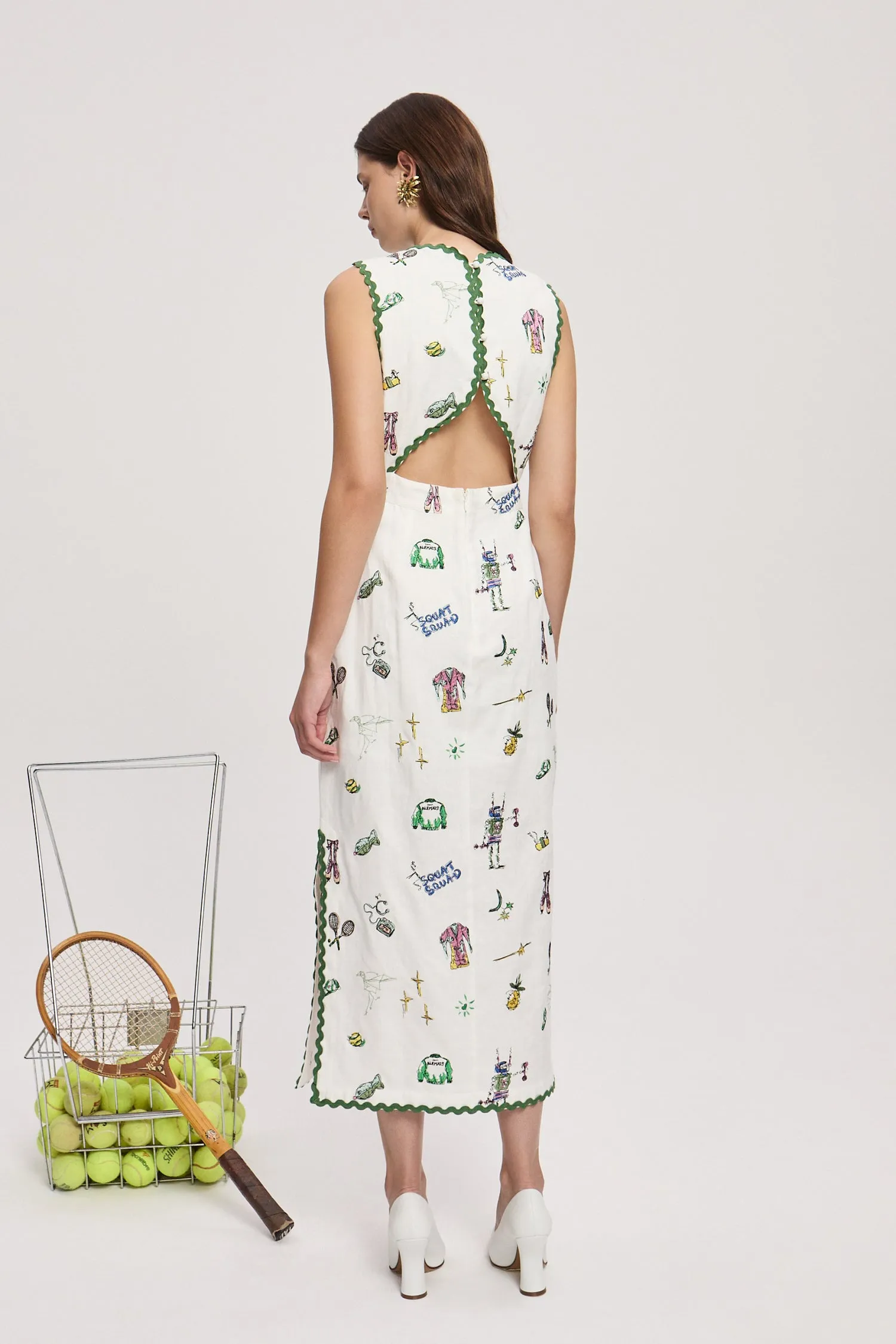 PLAY EMBROIDERED MIDI DRESS sold by Alemais product image thumbnail 4