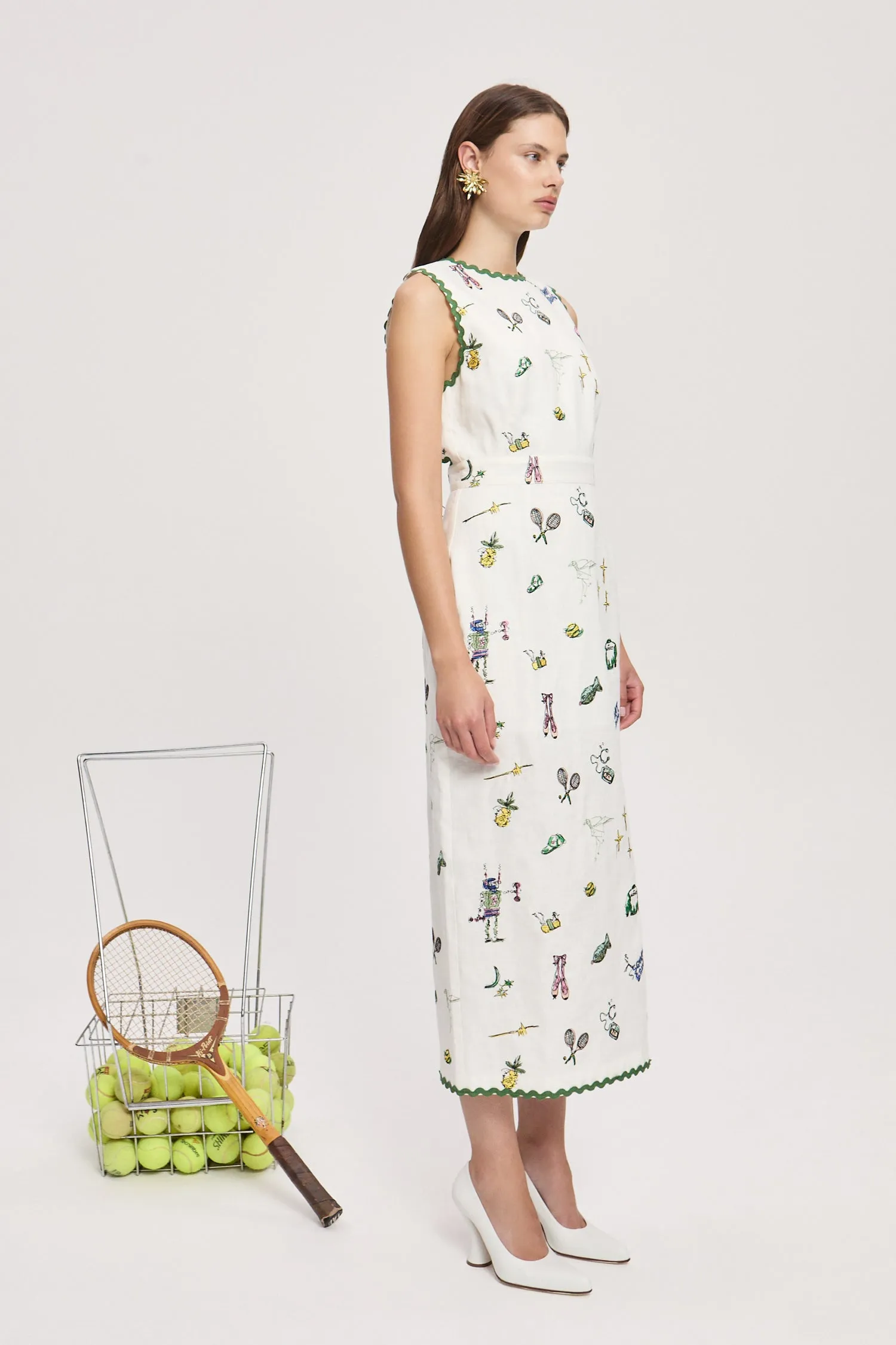 PLAY EMBROIDERED MIDI DRESS sold by Alemais product image thumbnail 3