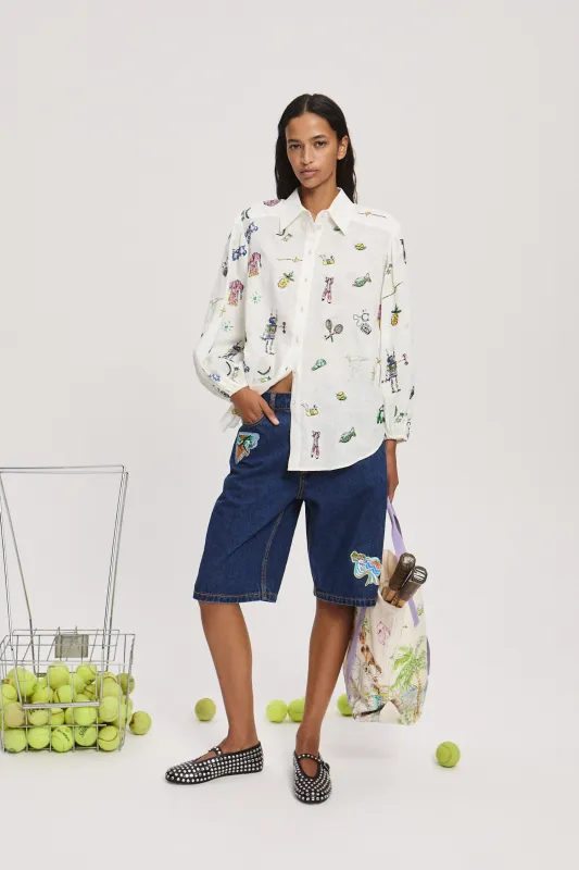 PLAY EMBROIDERED SHIRT sold by Alemais