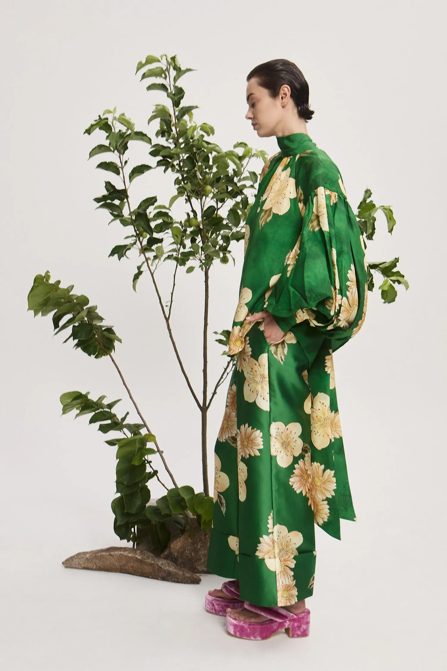 SAGE SILK BLOUSE sold by Alemais product image thumbnail 3