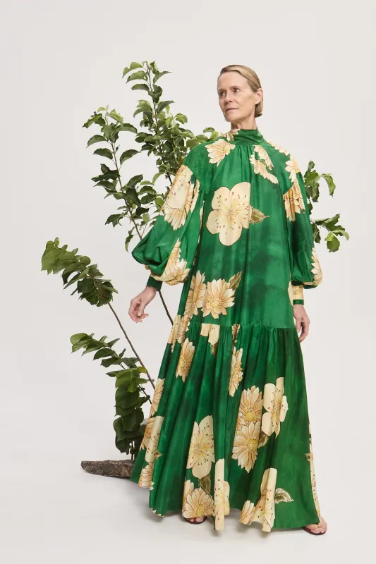 SAGE SILK GOWN made by Alemais