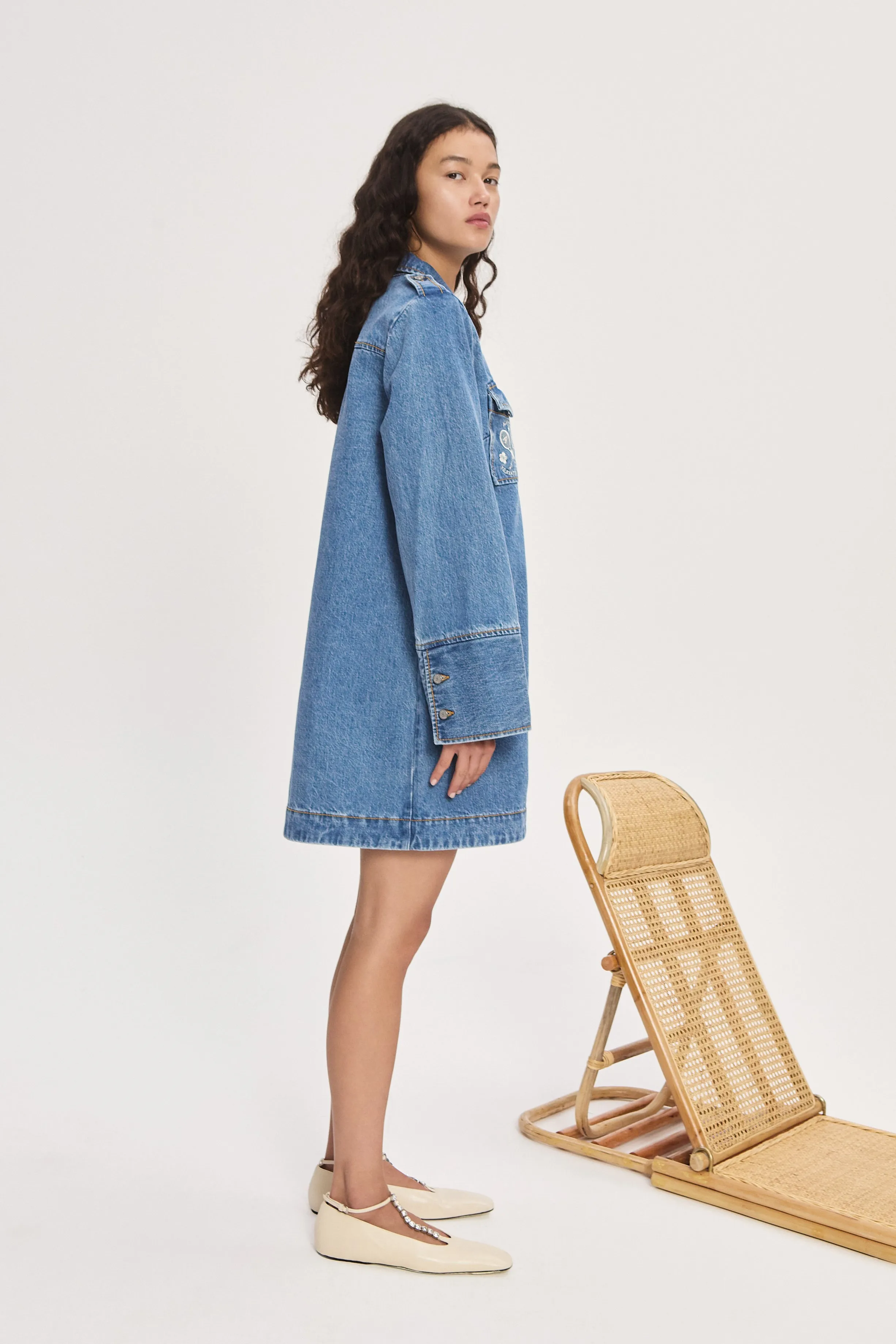 STEPHI DENIM MINI DRESS sold by Alemais product image thumbnail 3