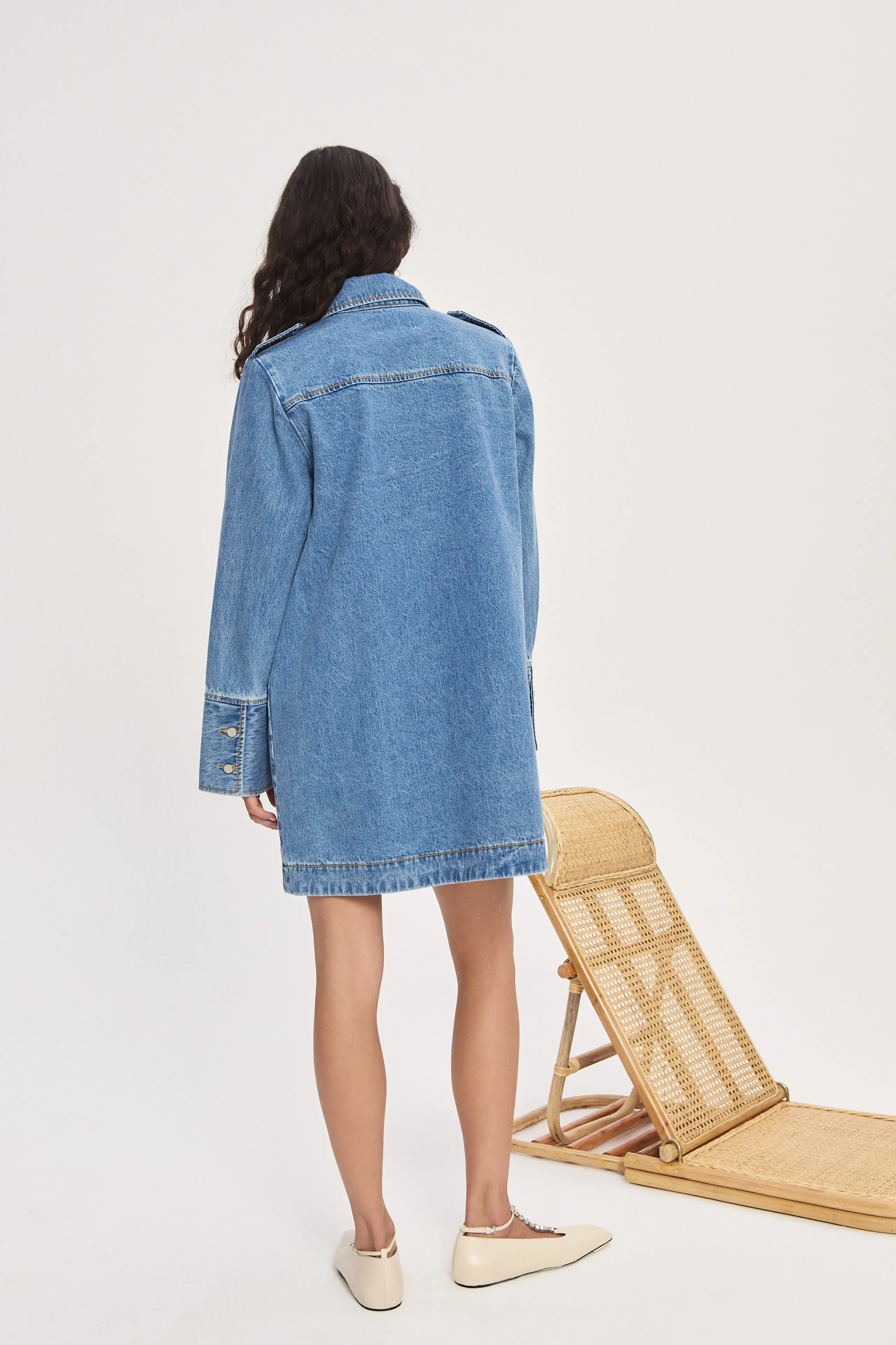 STEPHI DENIM MINI DRESS sold by Alemais product image thumbnail 4