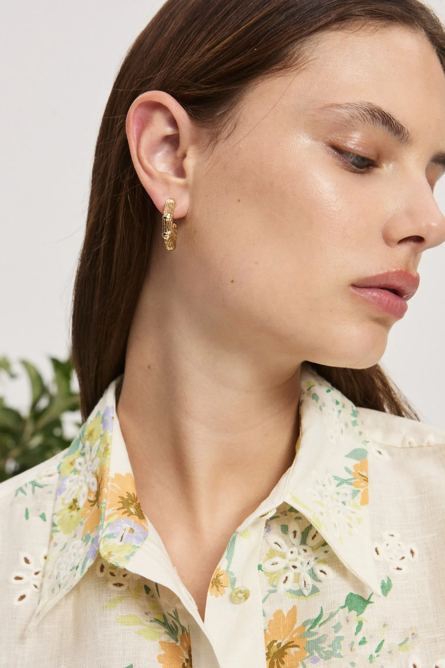 TEAM SPIRIT BAMBOO HOOP EARRINGS sold by Alemais