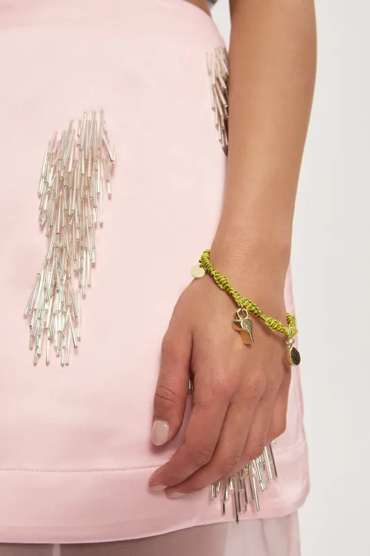 TEAM SPIRIT MACRAME CHARM BRACELET sold by Alemais