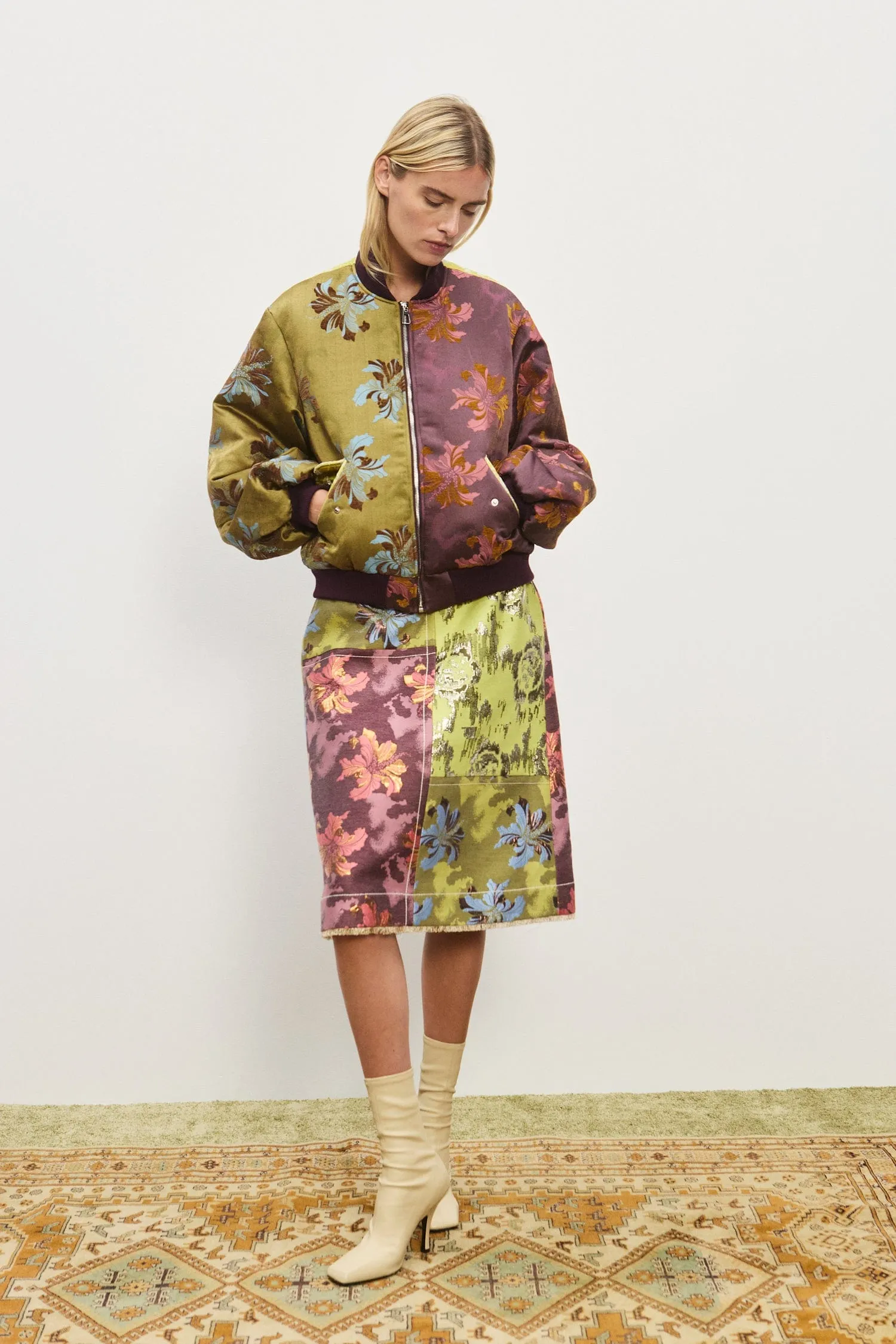 ADRIANA JACQUARD BOMBER JACKET sold by Alemais product image thumbnail 2