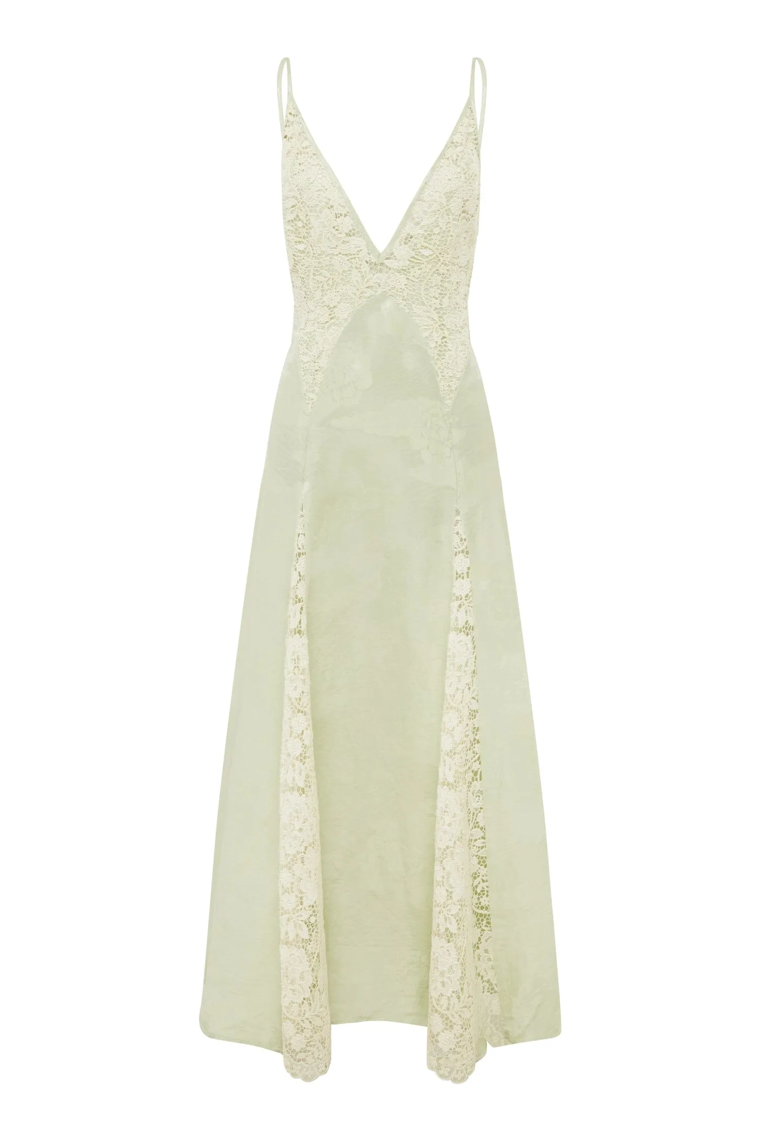 APOLLONIA PISTACHIO SLIP DRESS sold by Alemais