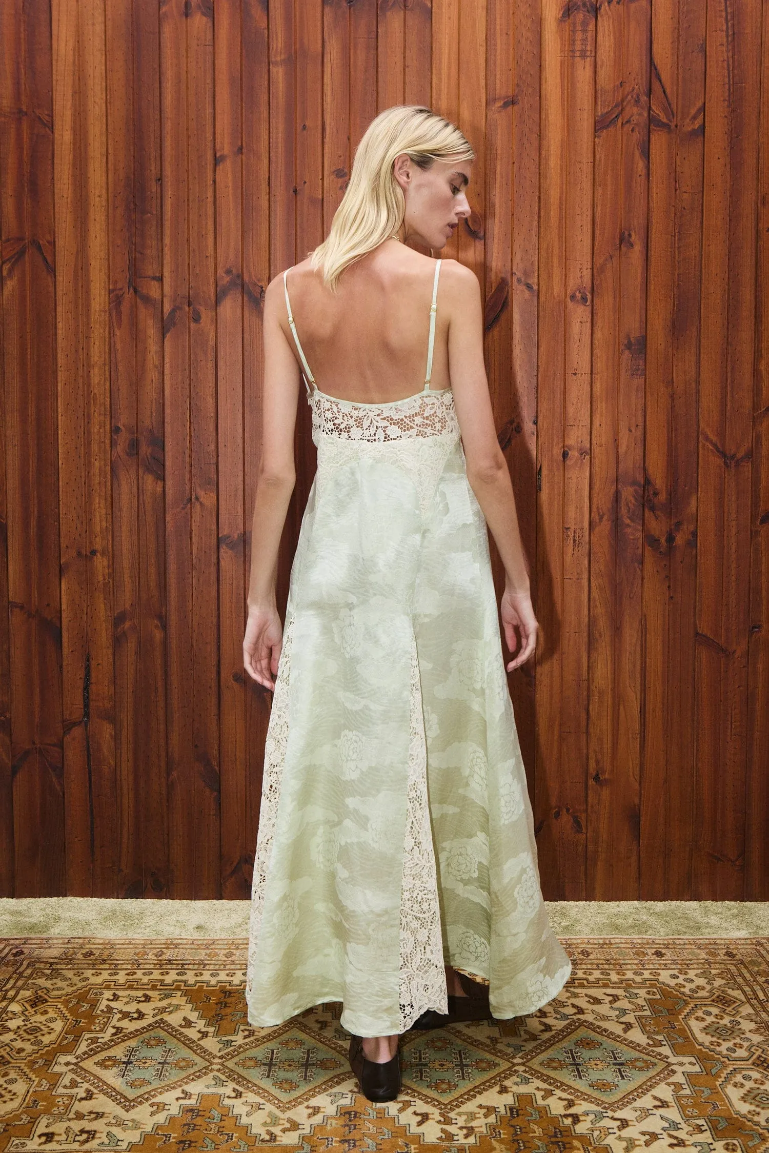 APOLLONIA PISTACHIO SLIP DRESS sold by Alemais product image thumbnail 4