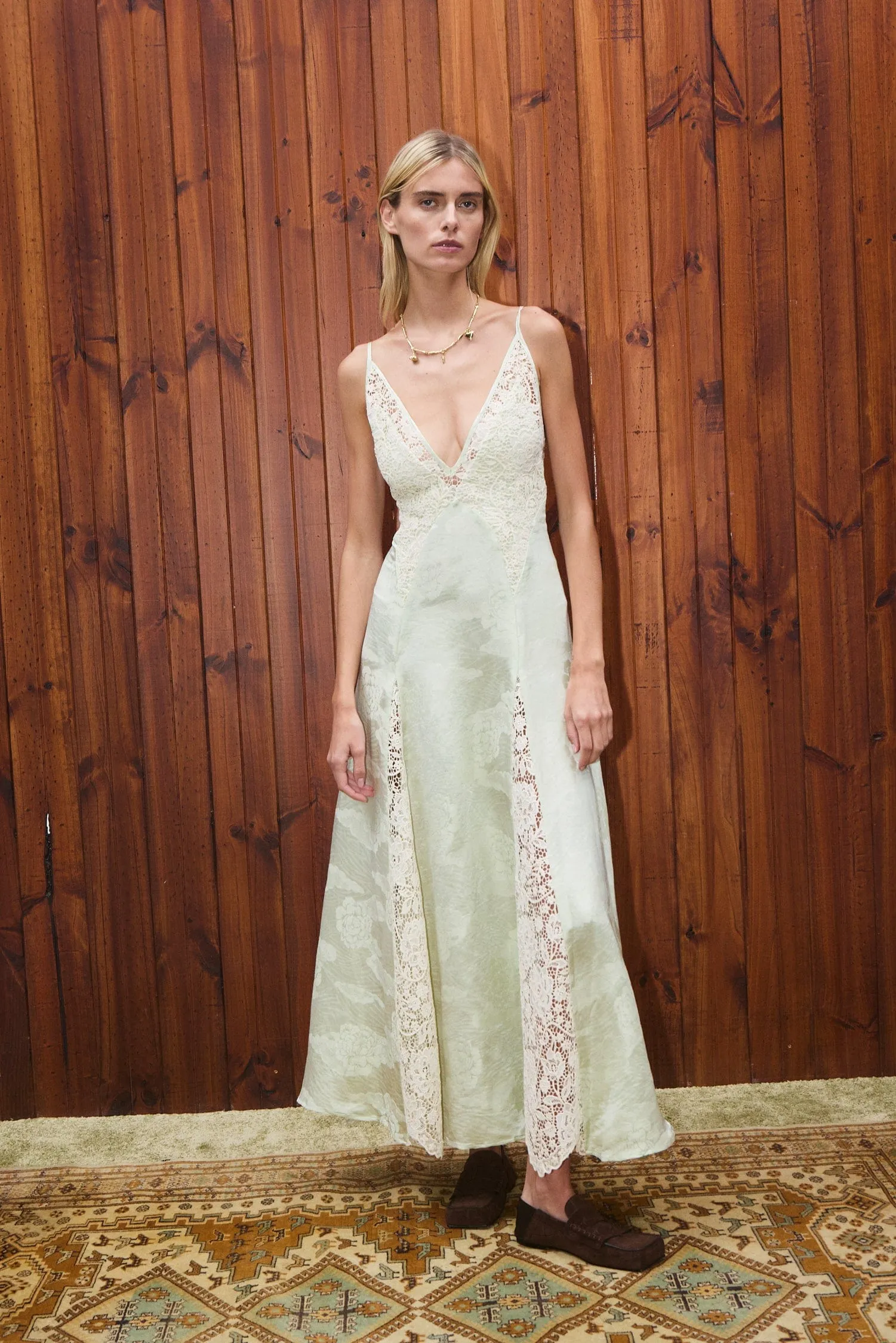 APOLLONIA PISTACHIO SLIP DRESS sold by Alemais product image thumbnail 2