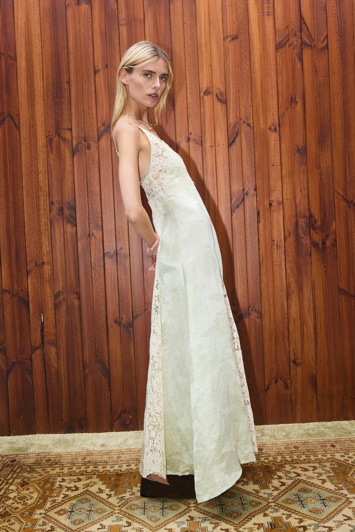 APOLLONIA PISTACHIO SLIP DRESS sold by Alemais product image thumbnail 3