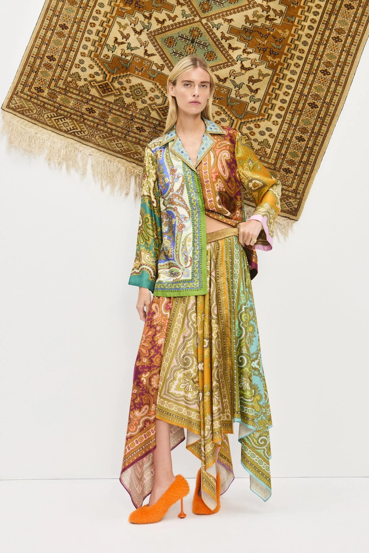 CLEMENZA SPLICED SCARF SILK SKIRT sold by Alemais product image thumbnail 2