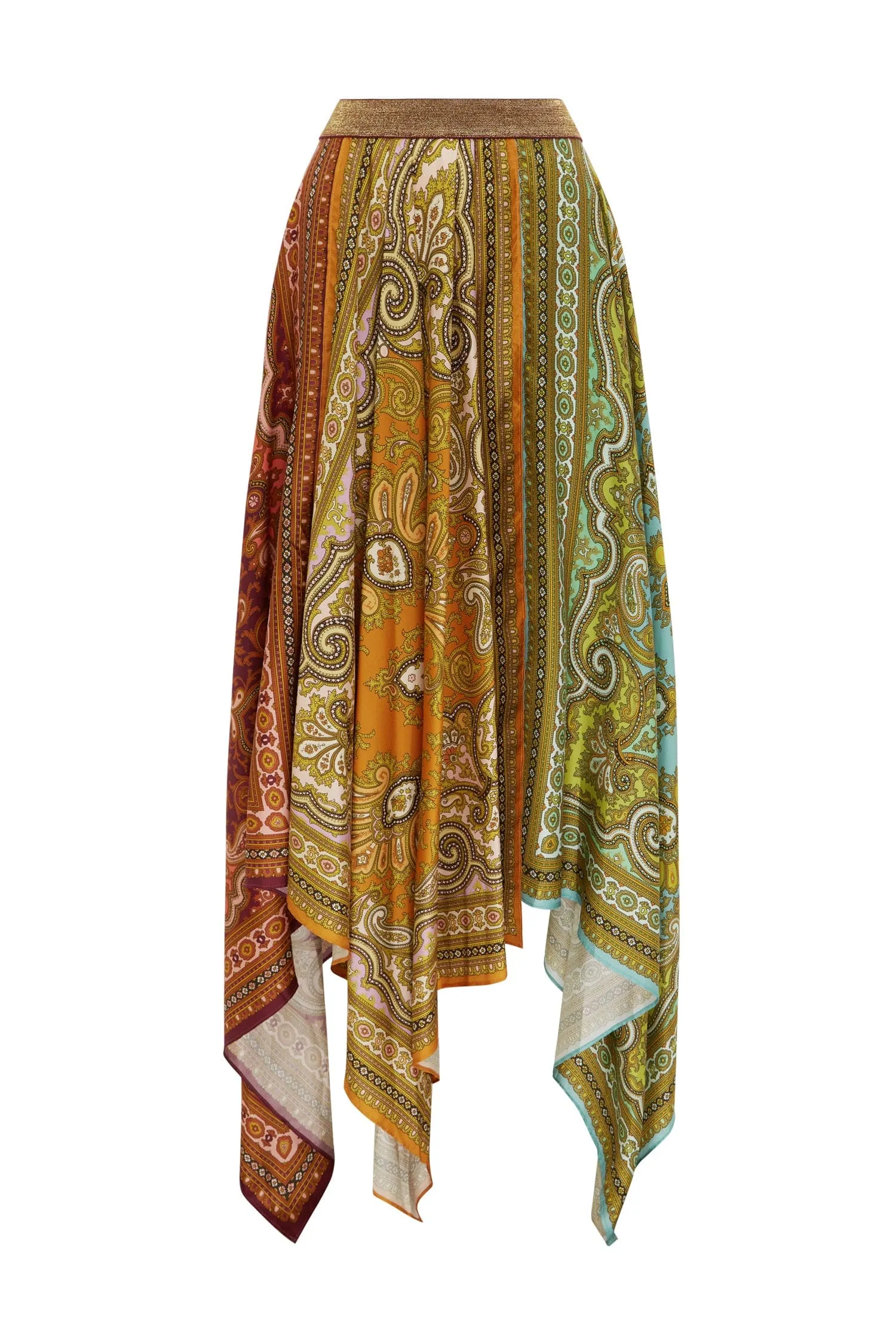 CLEMENZA SPLICED SCARF SILK SKIRT sold by Alemais