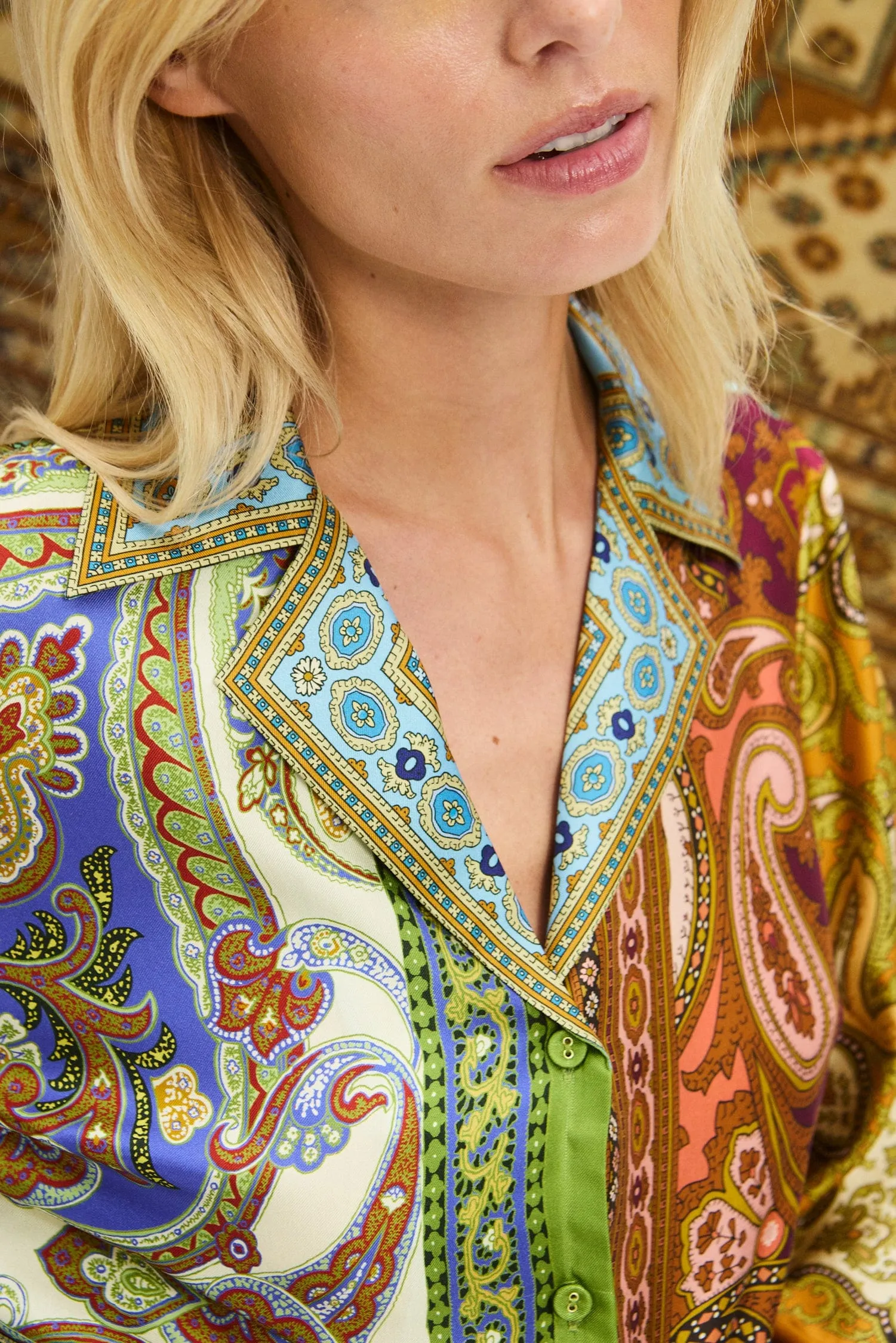 CLEMENZA SPLICED SILK SHIRT sold by Alemais product image thumbnail 5