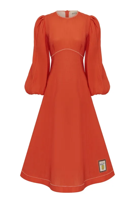 CONTESSA LONG SLEEVE MIDI DRESS sold by Alemais