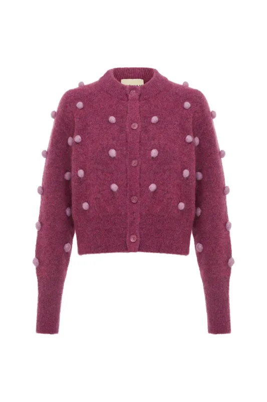 ELIA MULBERRY CROPPED CARDIGAN sold by Alemais