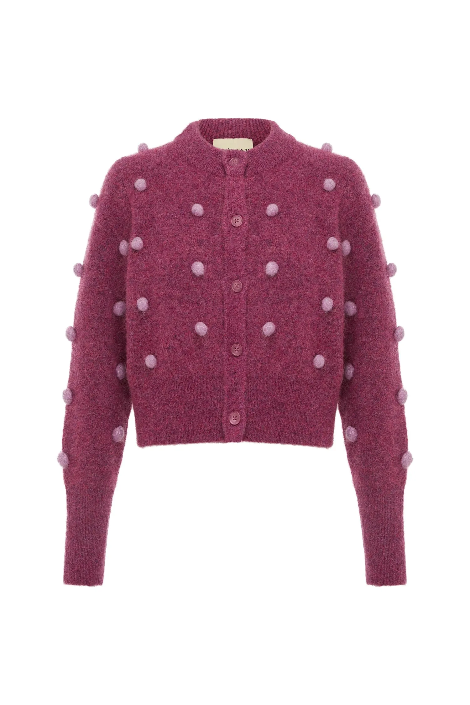 ELIA MULBERRY CROPPED CARDIGAN sold by Alemais