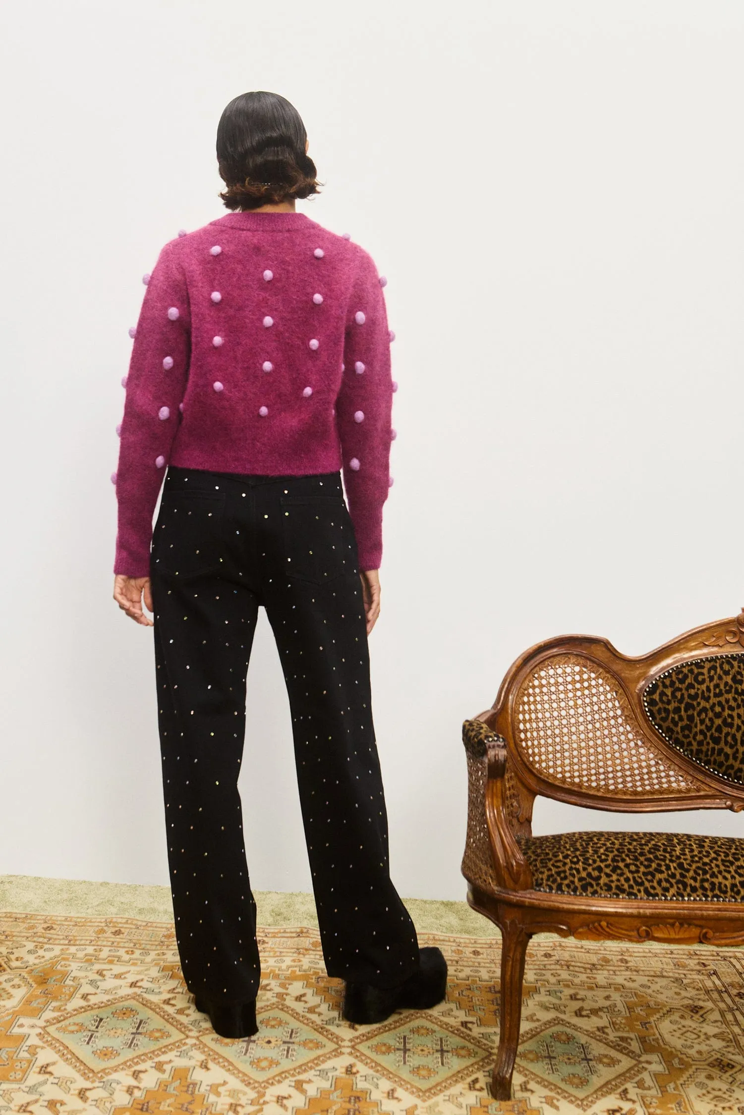 ELIA MULBERRY CROPPED CARDIGAN sold by Alemais product image thumbnail 4