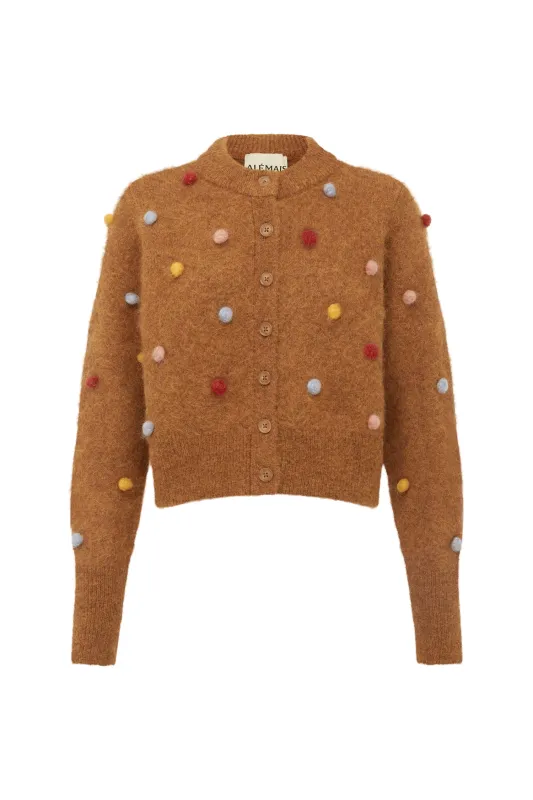 ELIA TOBACCO CROPPED CARDIGAN sold by Alemais