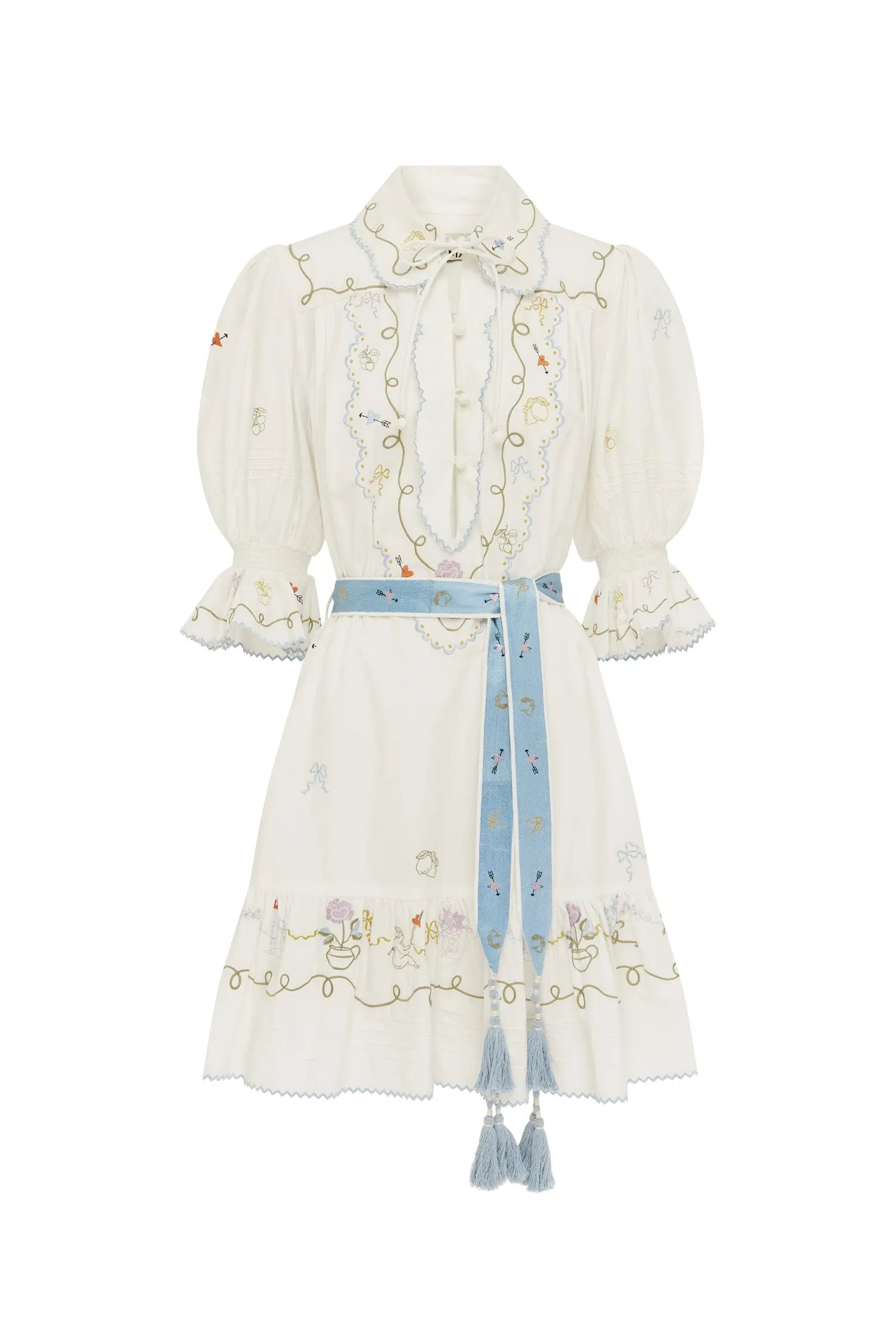 GIULIA EMBROIDERED MINI DRESS sold by Alemais