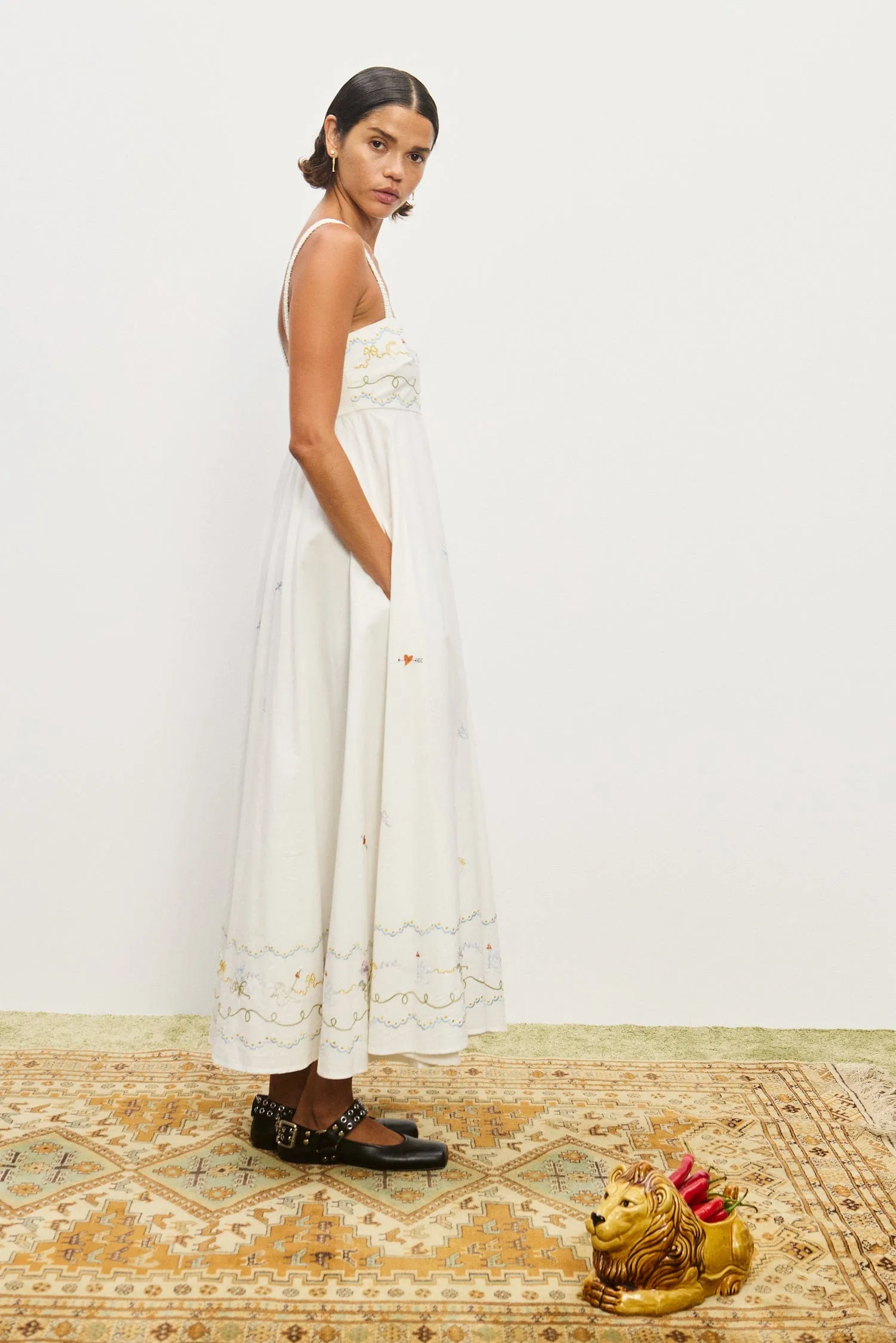 GIULIA EMBROIDERED SUNDRESS sold by Alemais product image thumbnail 3