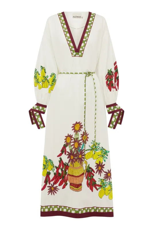 KATERINA V NECK MIDI DRESS sold by Alemais