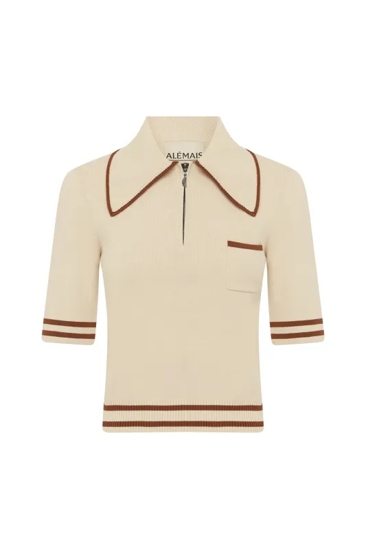 SORA KNIT POLO sold by Alemais