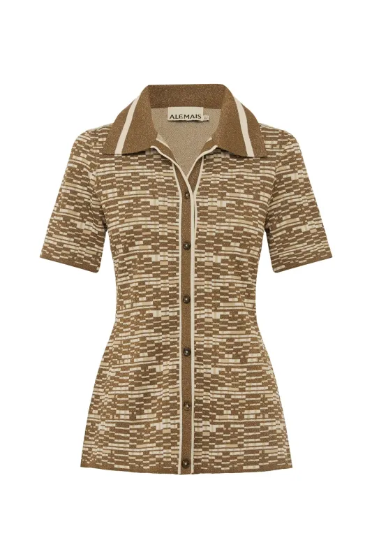 STEFANIE KNIT SHIRT sold by Alemais