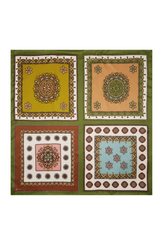 CONTINA TILES SILK SCARF sold by Alemais