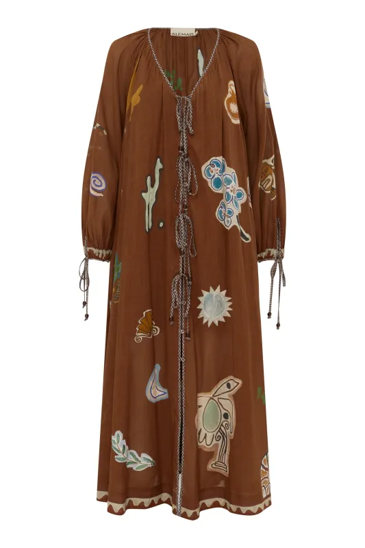 LAURENCE TIE FRONT SHIRTDRESS sold by Alemais