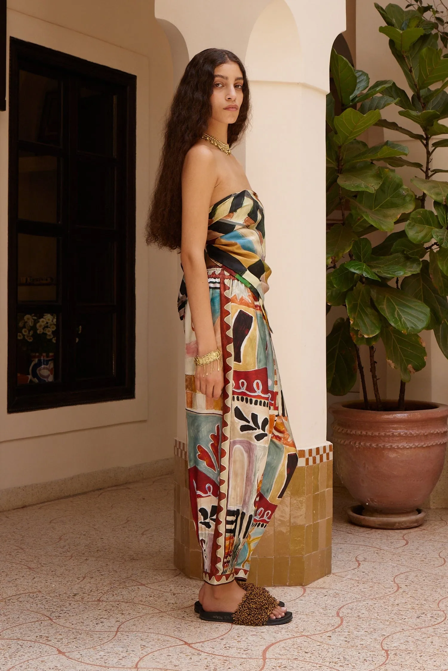 MICHELLE TAPERED SILK PANT sold by Alemais product image thumbnail 3