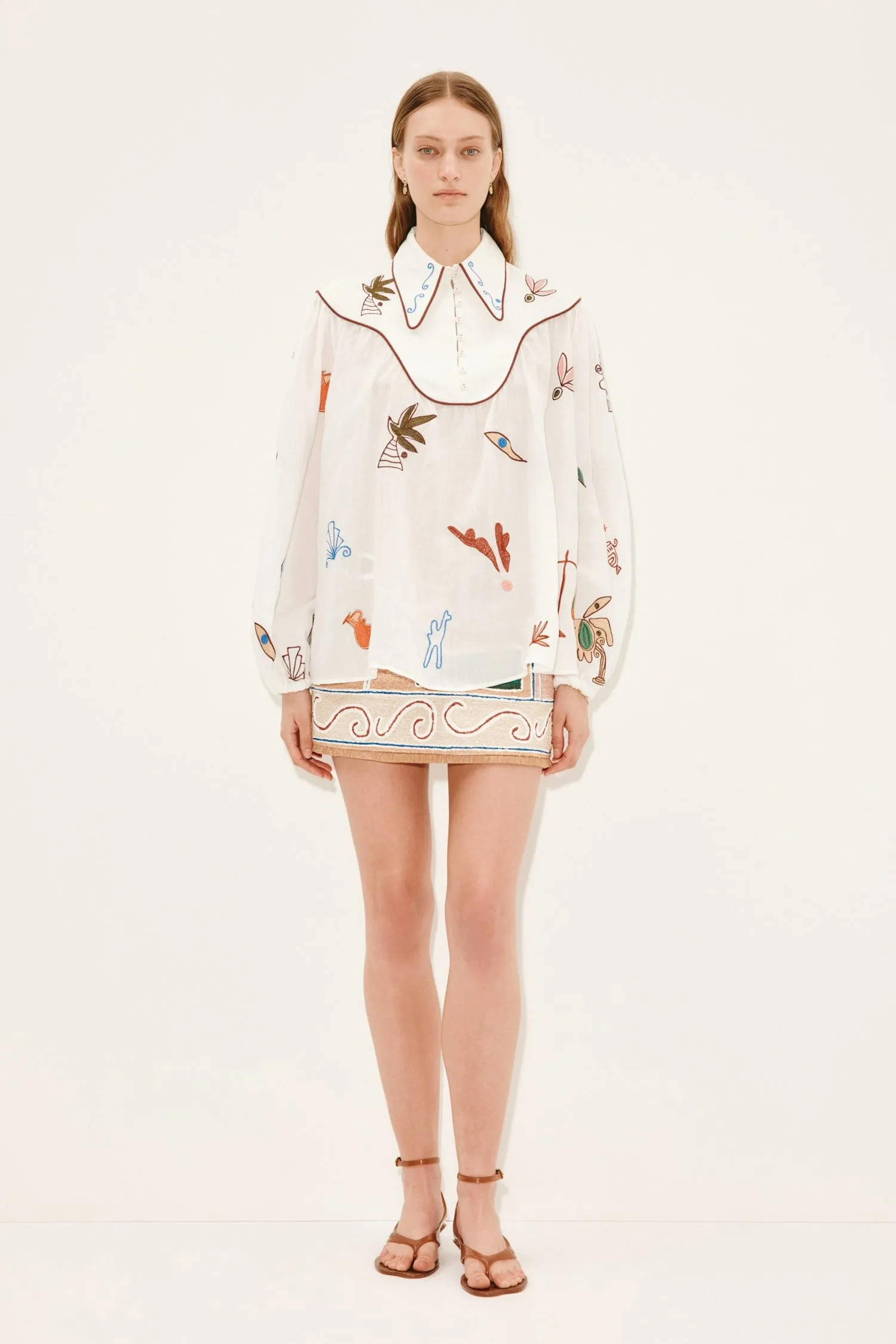 MINA EMBROIDERED BLOUSE sold by Alemais product image thumbnail 2