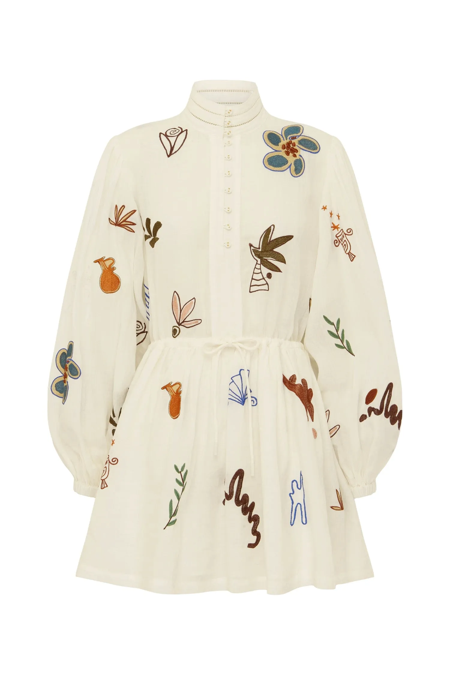 MINA EMBROIDERED MINI DRESS sold by Alemais