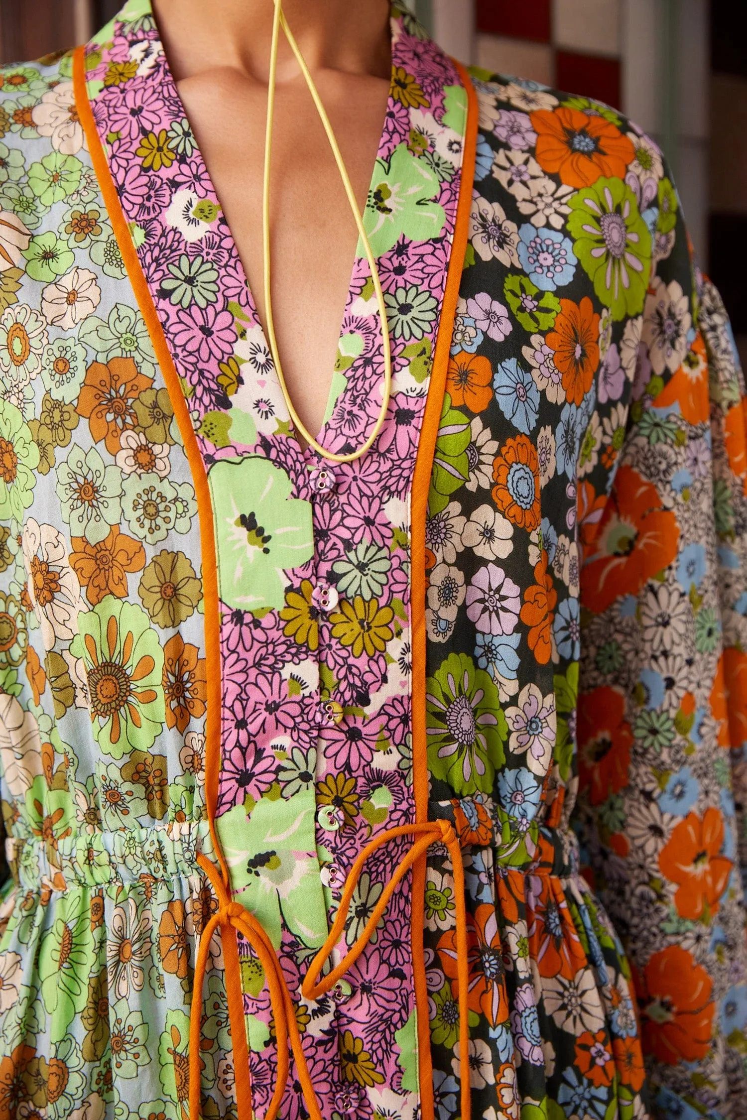 ORANGE BLOSSOM SPLICED MIDI DRESS sold by Alemais product image thumbnail 5