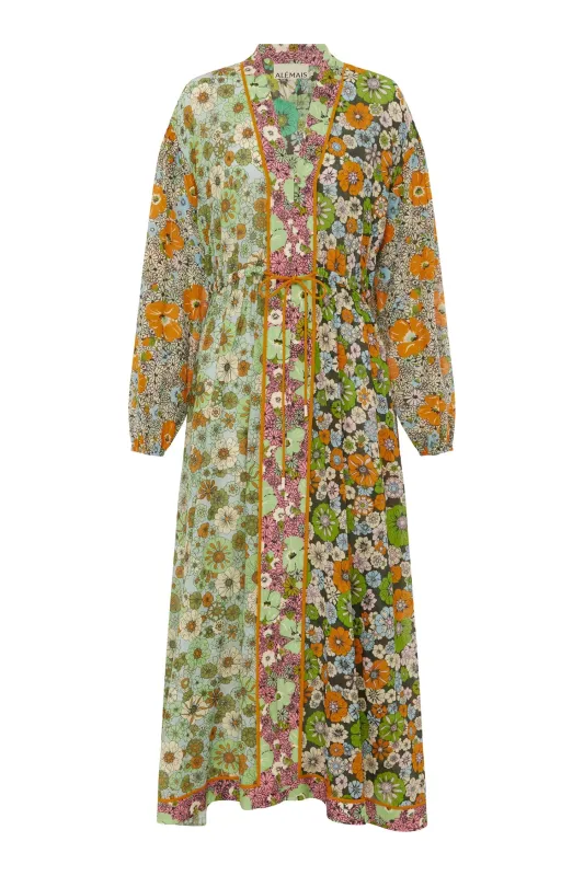 ORANGE BLOSSOM SPLICED MIDI DRESS sold by Alemais