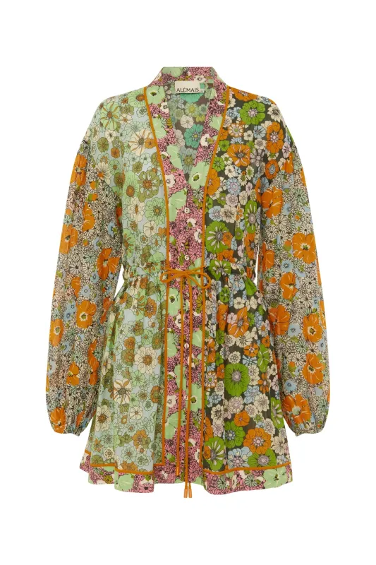 ORANGE BLOSSOM SPLICED MINI DRESS sold by Alemais