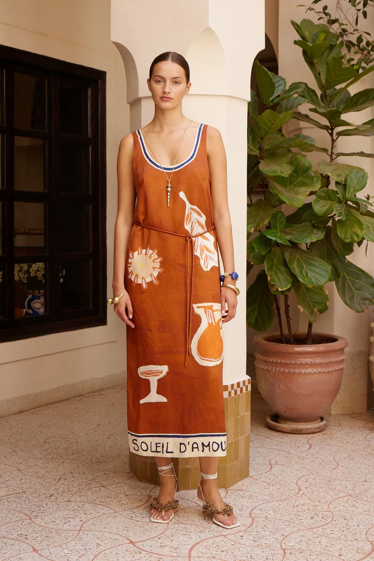 SOLEIL D'AMOUR SILK MIDI DRESS sold by Alemais product image thumbnail 2
